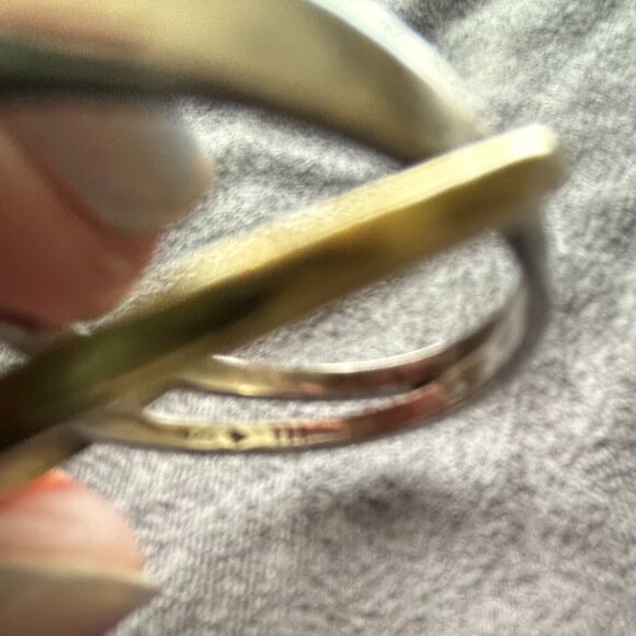 Like New Silpada .925 Sterling Silver and Brass Crisscross Ring Size 10 R3311 - Picture 7 of 7